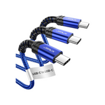 3-Pack Nylon Braided 100W USB C to USB C Cables