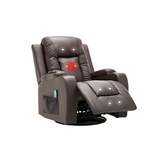 Sillón reclinable mecedor de cuero con masaje térmico (2 colores)