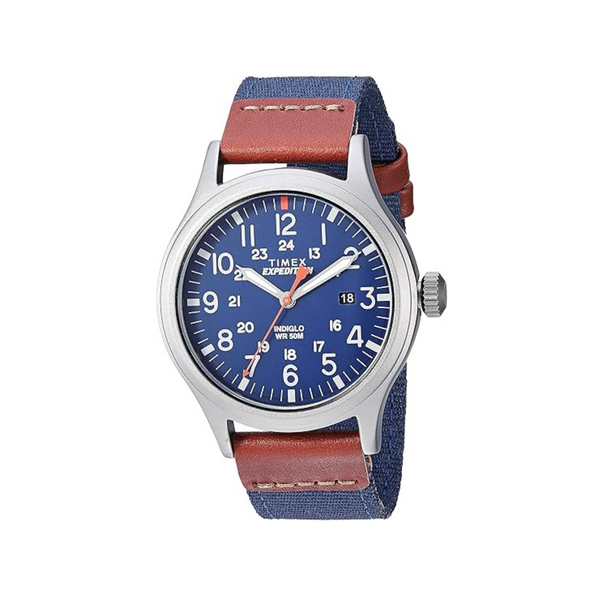 Timex Men's Expedition Scout Leather Slip-Thru Strap Watch