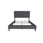 Estructura de cama tamaño queen tapizada con plataforma y cabecera