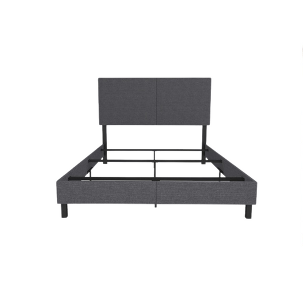 Estructura de cama tamaño queen tapizada con plataforma y cabecera