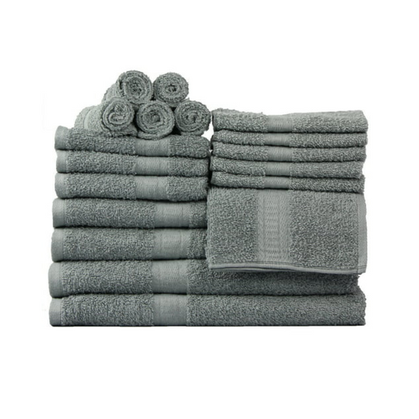 Juego de toallas de baño lisas de 18 piezas en oferta (7 colores)