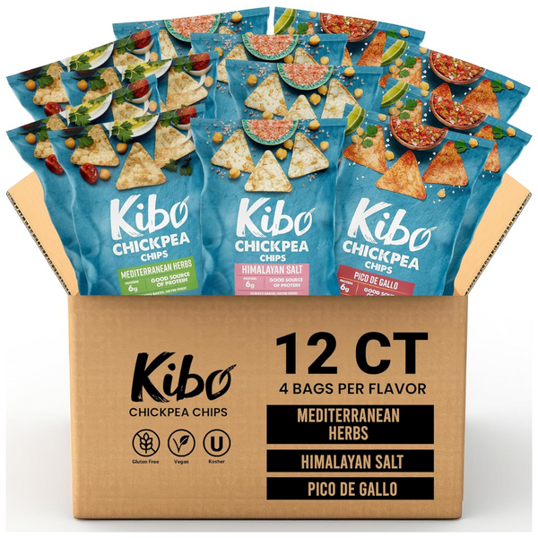 12-Pack Kibo Foods Gluten Free Chickpea Chips, 1 Oz