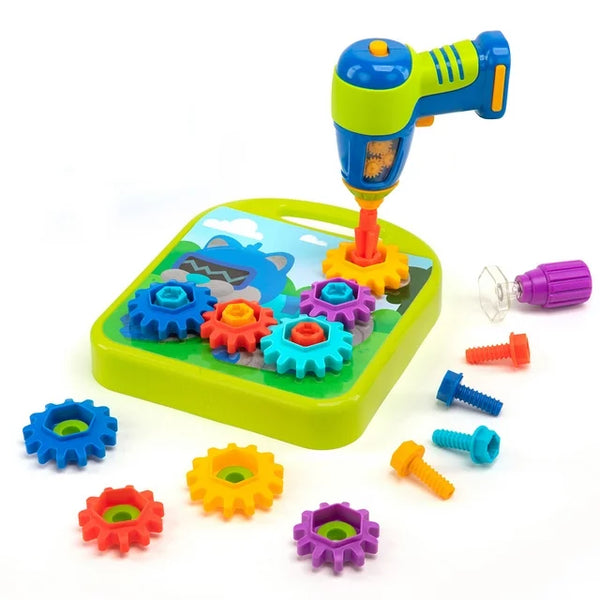 55-Piece Educational Insights Design & Drill Gears Workshop w/ Electric Toy Drill