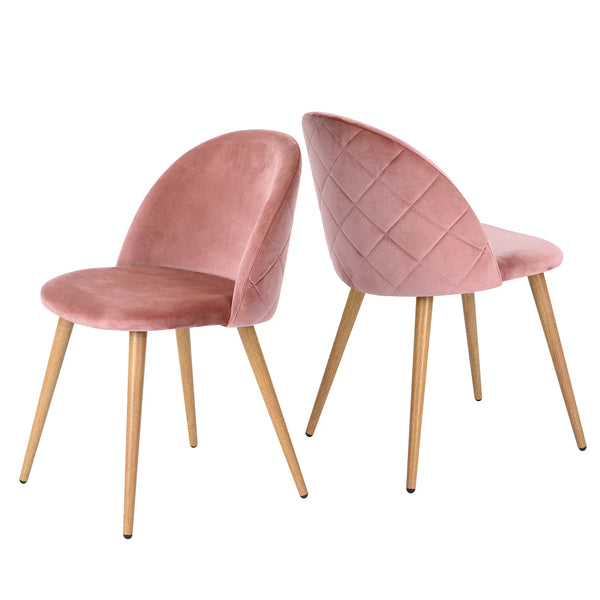 2 sillas de comedor tapizadas en terciopelo (4 colores)