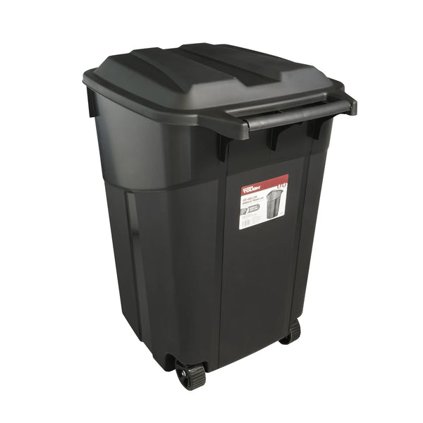 Bote de basura de plástico resistente con ruedas Hyper Tough de 45 galones