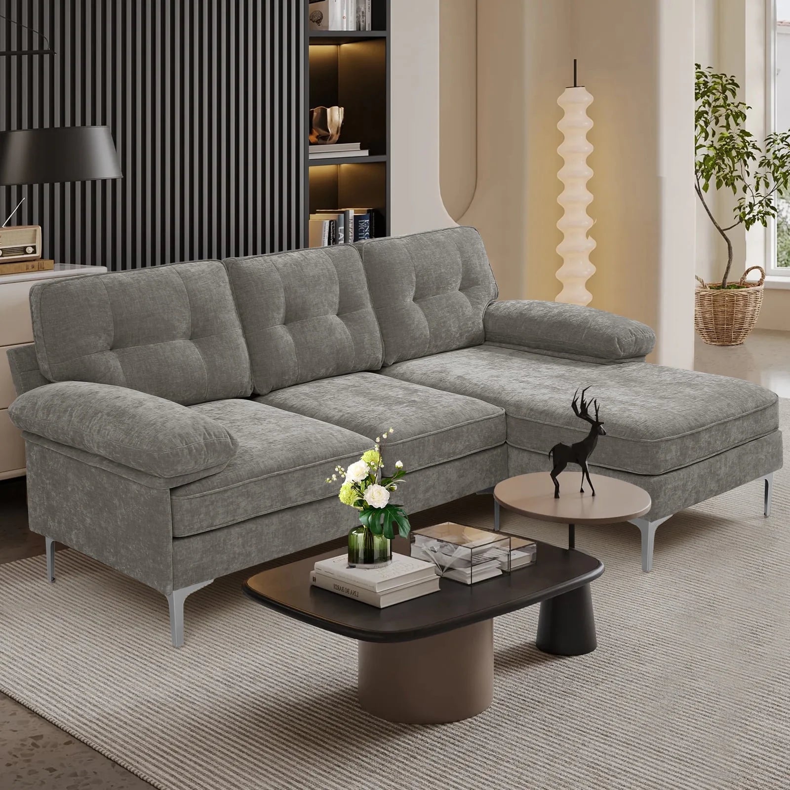 Convertible Sectional Sofa Couch (5 Colors)