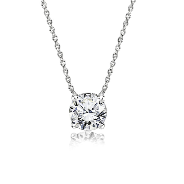 1 Carat Round Cut Moissanite Solitaire Pendant Necklace