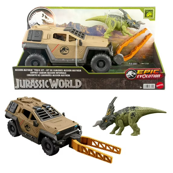 Jurassic World Mission Mayhem Truck & Dinosaur Action Figure Toy Set + $4.50 Walmart Cash