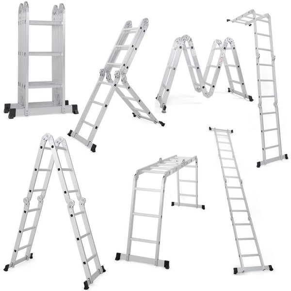 Escalera multiusos de aluminio 7 en 1 de 12,5 pies Ktaxon