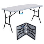 Mesa Lifetime rectangular plegable por la mitad de 5 pies