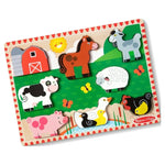 Rompecabezas grueso de madera de la granja Melissa &amp; Doug (6 estilos)