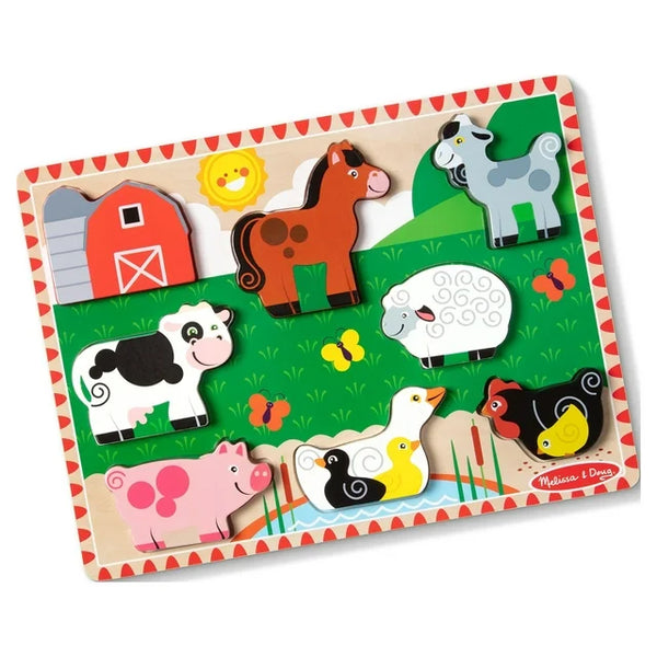 Rompecabezas grueso de madera de la granja Melissa &amp; Doug (6 estilos)