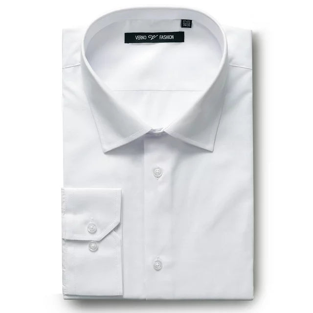Regular-Fit Long Sleeve Solid Dress Shirts (15 Colors)