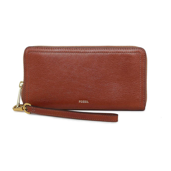 Fossil Women's Logan Leather Wallet with Wristlet Strap