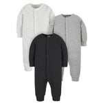 Paquete de 3 monos lisos de canalé para bebé Gerber (2 colores)