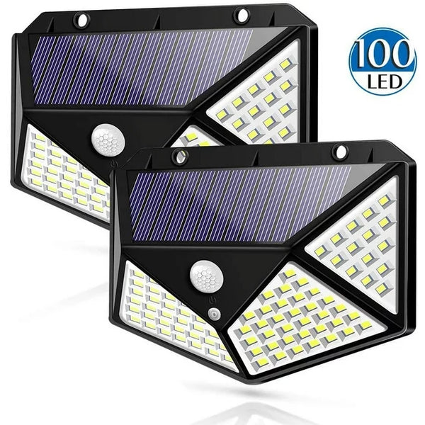 Paquete de 2 100 luces solares LED.