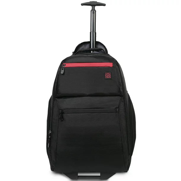 22" Black Rolling Backpack with Telescopic Handle