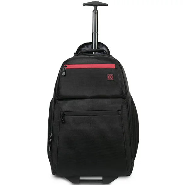 22" Black Rolling Backpack with Telescopic Handle