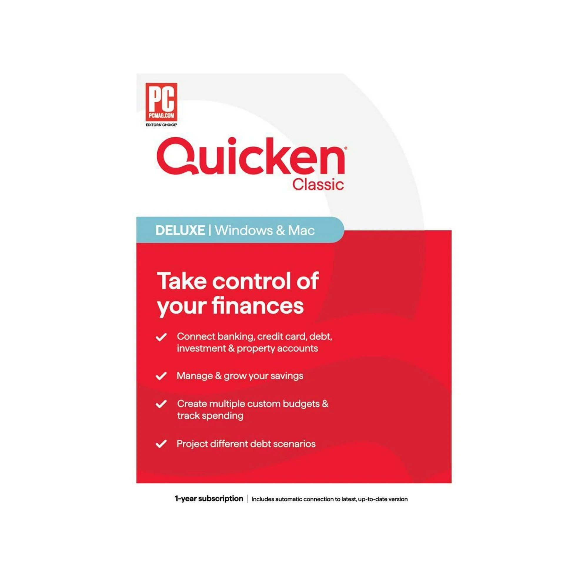 Quicken Classic Deluxe 1-Year Subscription (Windows/Mac Key Card)