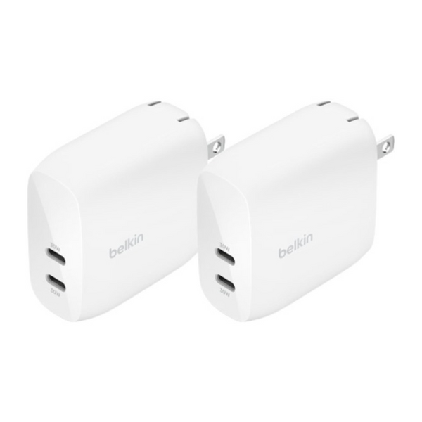 2-Pack Belkin 60W Dual USB-C Wall Charger