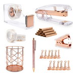 Acrylic Rose Gold Desk Accessory Kit