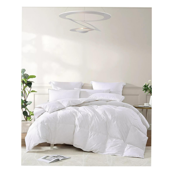 Royal Luxe All Season Warmth White Goose Feather and Down Fiber Comforter