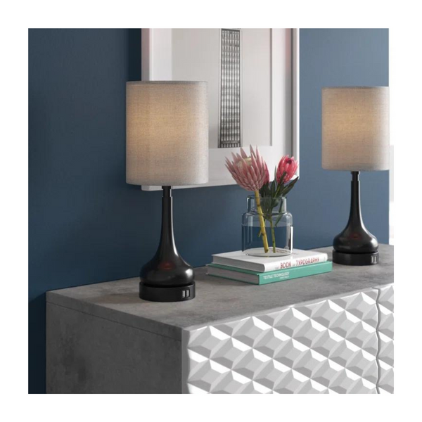 2 Trombetta Metal USB Table Lamps