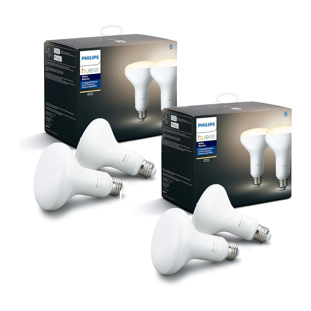 4-Ct Philips Hue White BR30 LED Smart Bulbs