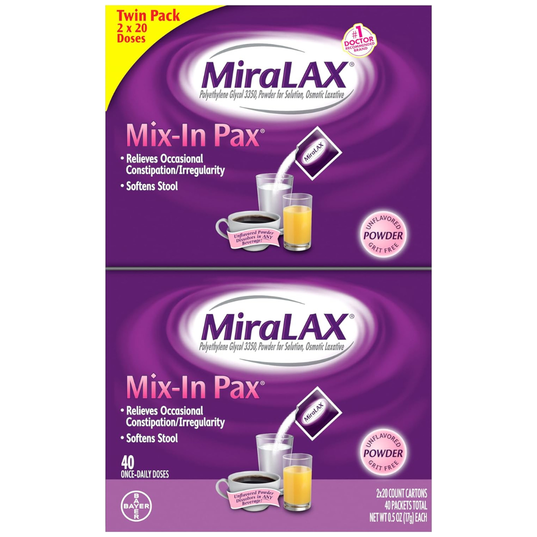 40 Ct MiraLAX Travel Mix-In Pax