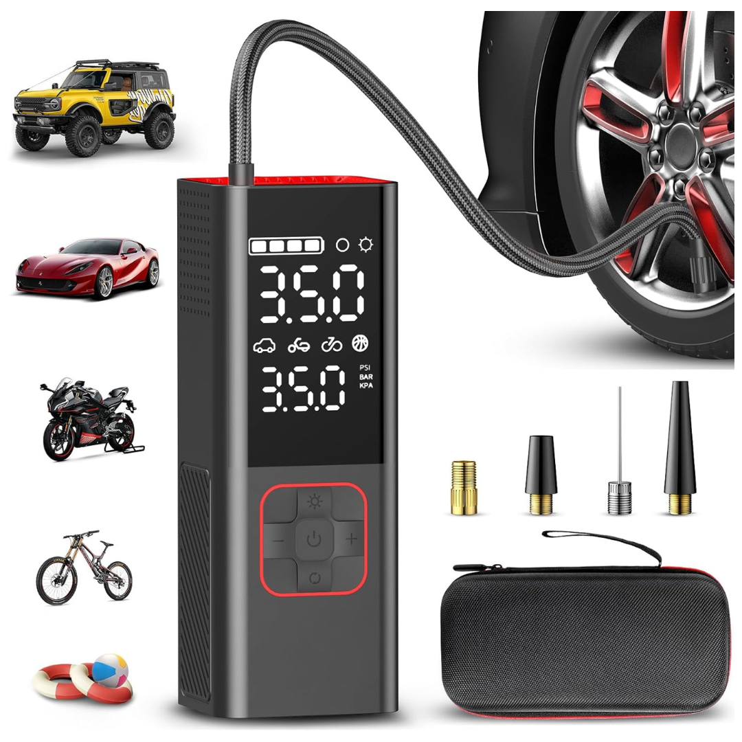 Portable Air Compressor Tire Inflator With 20,000mAh Battery