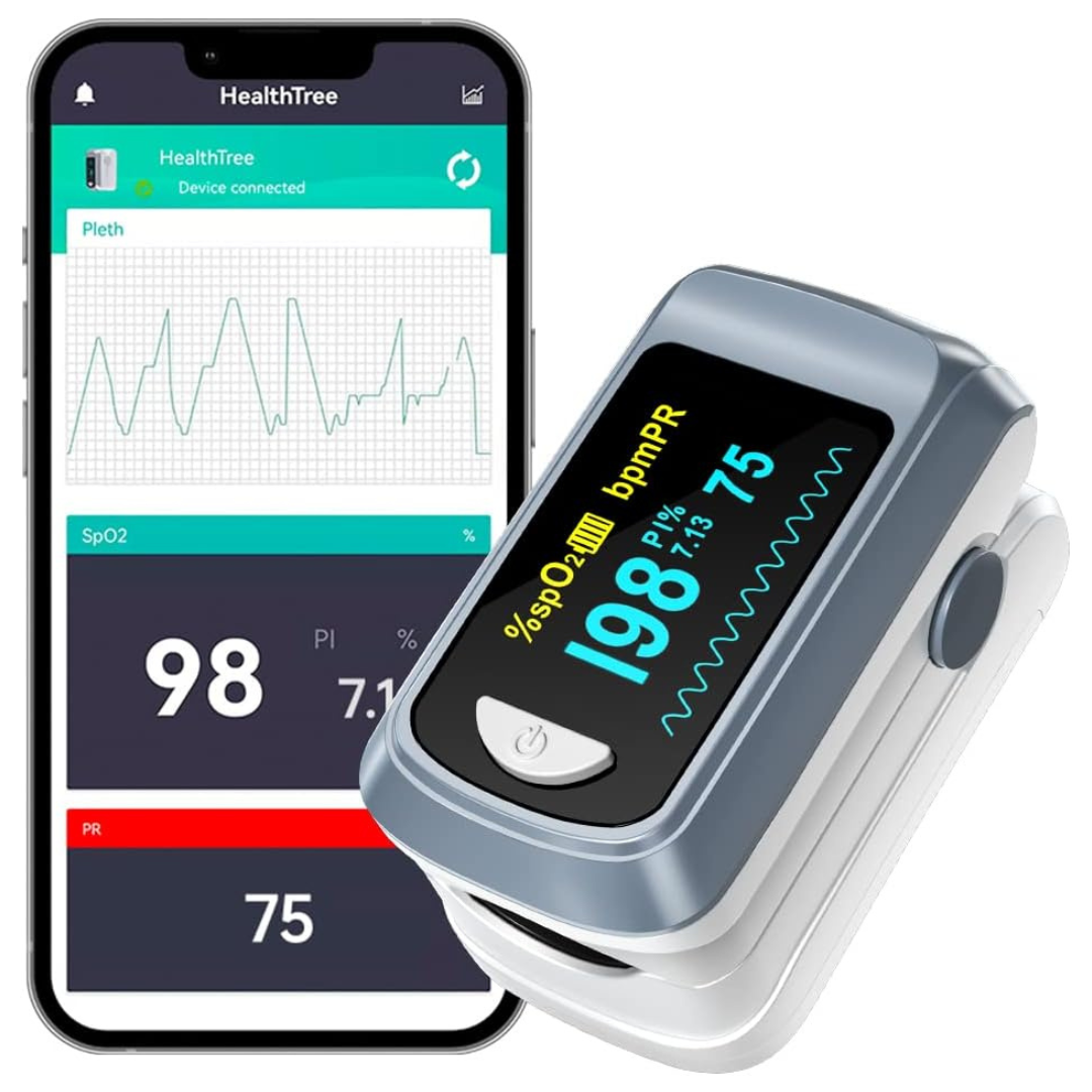 HealthTree Pulse Oximeter Oxygen Monitor with Free APP
