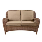 Outdoor Wicker Patio Loveseat with Cushions