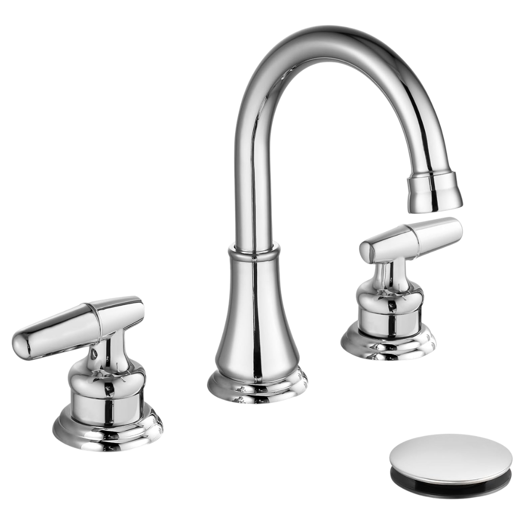 Dual Handle Polished Chrome Vanity Basin Faucet