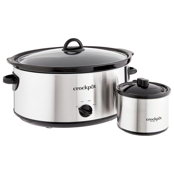 Large Crockpot Slow Cooker With Mini Food Warmer