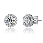 Round Halo Stud Earrings