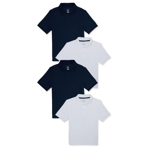 4 Boys Pique Polo Shirts (4 Colors)