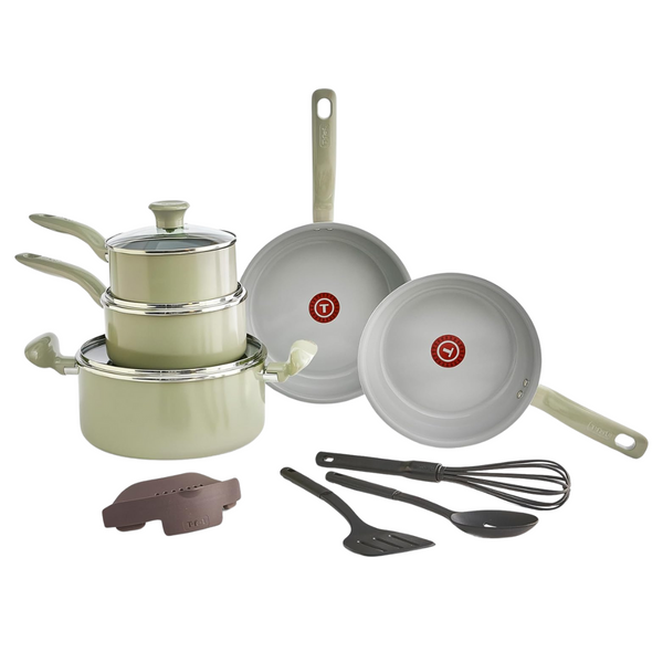 12 Piece T-Fal Ceramic Nonstick Cookware Set