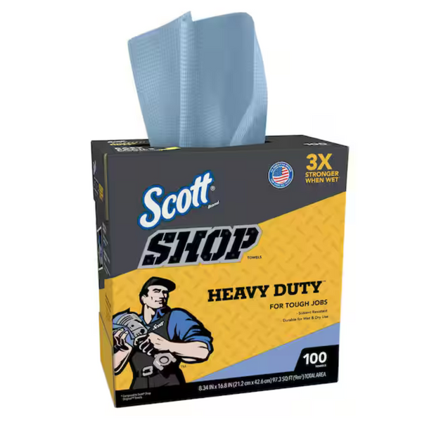 Scott Heavy-Duty Blue Shop Towels Cleaning Wipes