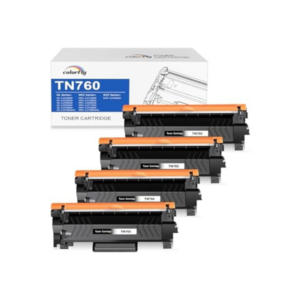 Paquete de 4 cartuchos de tóner negro TN760, TN730
