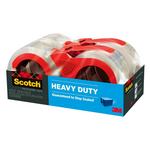 4 Rolls of Scotch Heavy Duty Shipping Packing Tape w/ Dispensers