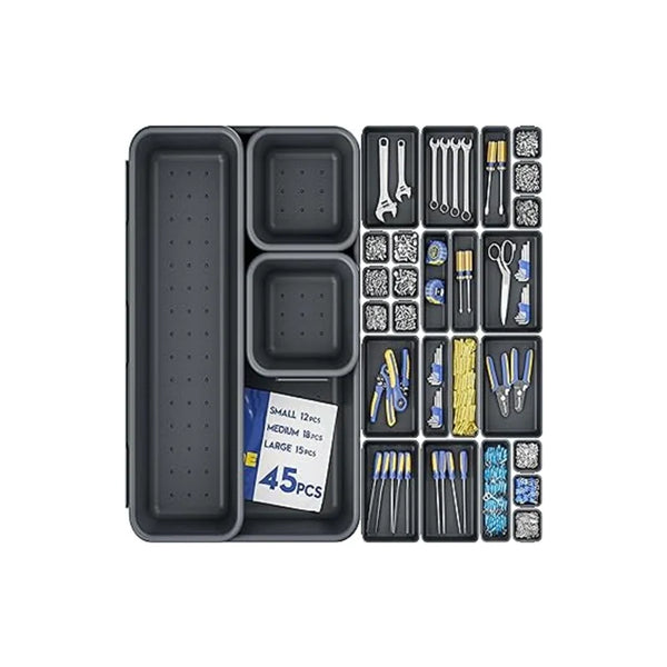 Organizador de caja de herramientas de 45 piezas