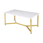 Mesa de centro Mid-Century moderna de mármol dorado