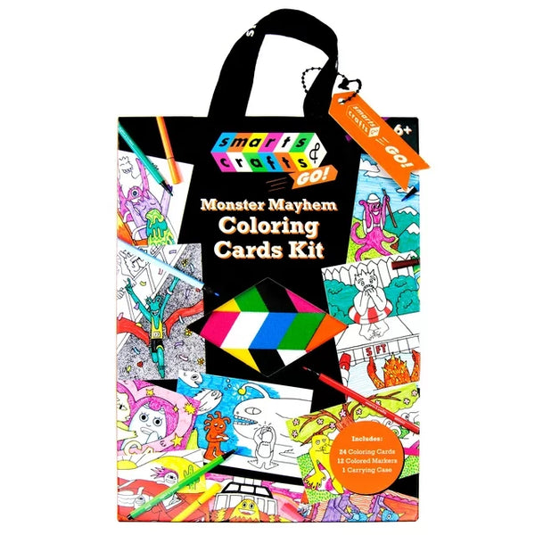 Smarts & Crafts Monster Mayhem Coloring Cards Craft Kit