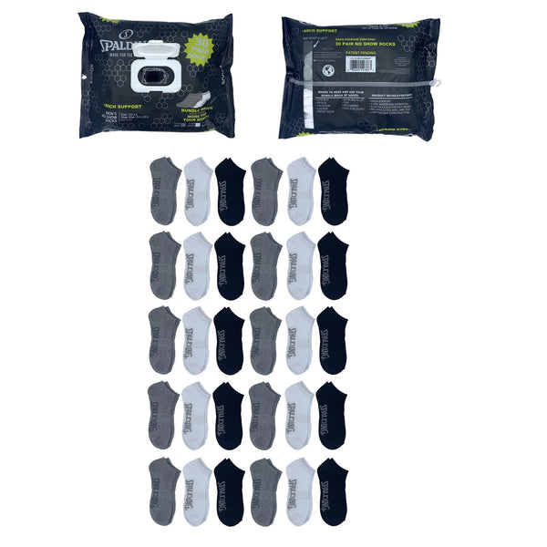 Paquete de 30 calcetines invisibles Spalding para hombre