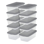 10 Sterilite Set of 6 Qt. Clear Plastic Storage Boxes