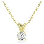 Collar con solitario de diamantes de 14 quilates y 1/6 quilates