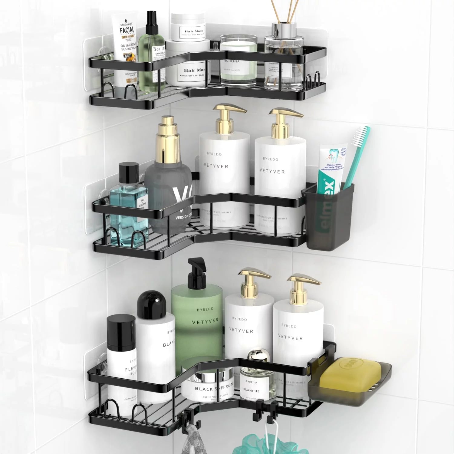 3 Shower Corner Organizer Shelves