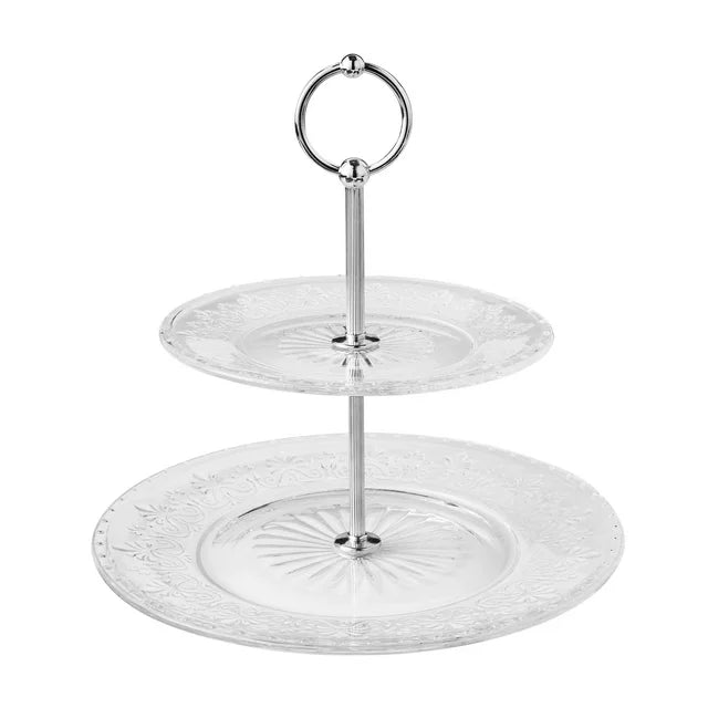 Two-Tiered Clear Glass Server