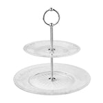 Two-Tiered Clear Glass Server